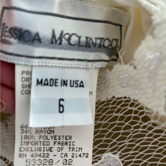 Jessica McClintock Ivory Peplum Midi Dress Halter Lace Sleeveless - Picture 2 of 7